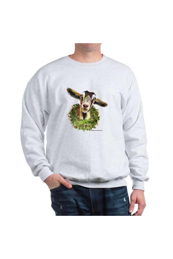 - Christmas Goat Sweatshirt - Crew Neck Sweatshirt