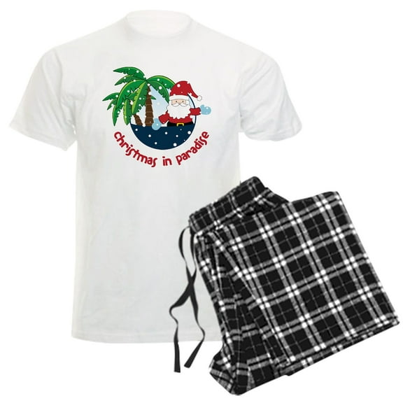 CafePress - Christmas In Paradise Men's Light Pajamas - Men's Light Loose Fit Cotton Pajama Set