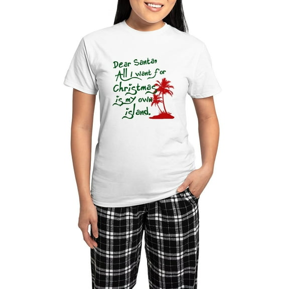 CafePress - Christmas Island Pajamas - Women's Short Sleeve Print T-Shirt and Pants Light Cotton Pajama Set