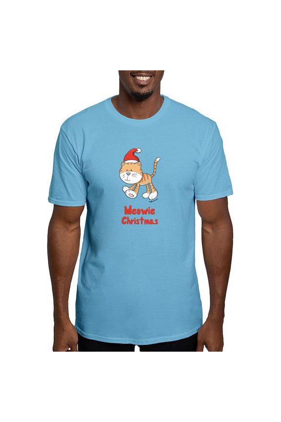 - Christmas Kitty Fitted T Shirt - Fitted T-Shirt, Vintage Fit Soft Cotton Tee
