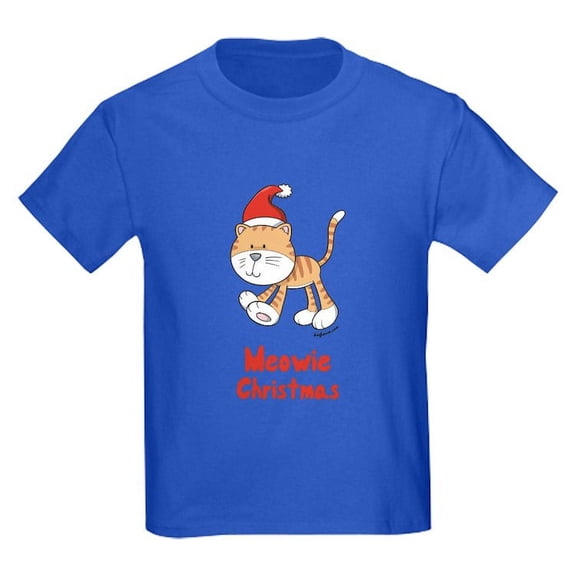 CafePress - Christmas Kitty Kids Dark T Shirt - Dark T-Shirt Kids XS-XL