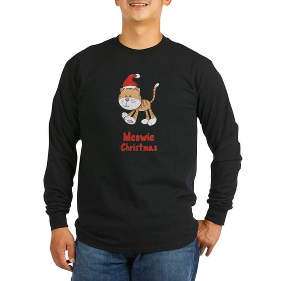 CafePress - Christmas Kitty Long Sleeve Dark T Shirt - Long Sleeve Dark T-Shirt