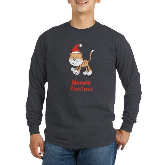 CafePress - Christmas Kitty Long Sleeve Dark T Shirt - Long Sleeve Dark T-Shirt