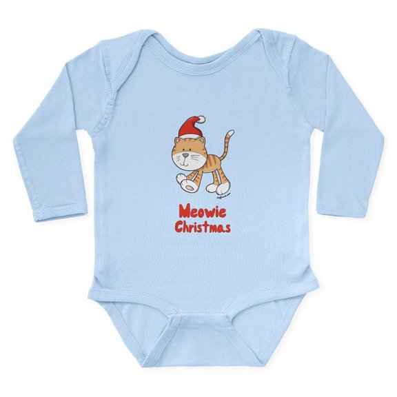 CafePress - Christmas Kitty Long Sleeve Infant Bodysuit - Long Sleeve Cotton Baby Bodysuit