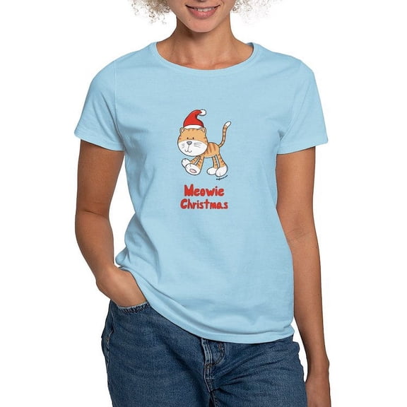CafePress - Christmas Kitty Women's Light T Shirt - Women's Classic T-Shirt