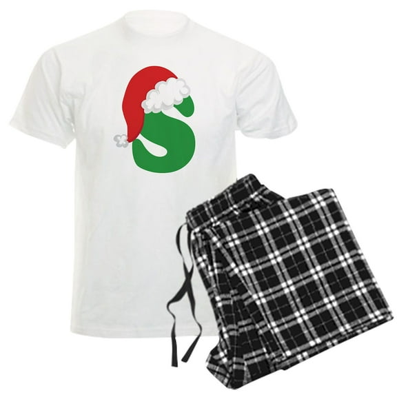 CafePress - Christmas Letter S Alphabet Men's Light Pajamas - Men's Light Loose Fit Cotton Pajama Set