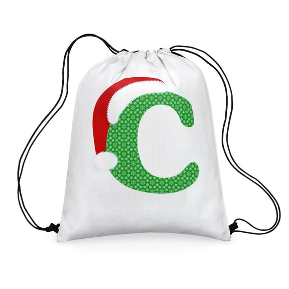 CafePress - Christmas Monogram Letter C - Colorful 16"x20" Drawstring Bag