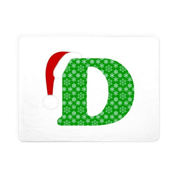 CafePress - Christmas Monogram Letter D - Large Sherpa Fleece Throw Blanket 80" x 60"