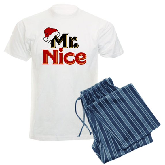 CafePress - Christmas Mr Nice Men's Light Pajamas - Men's Light Loose Fit Cotton Pajama Set