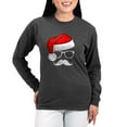 thumbnail image 1 of CafePress - Christmas Mustach Women's Long Sleeve Dark T Shirt - Women's Long Sleeve Graphic Tee Casual Fit, 1 of 4