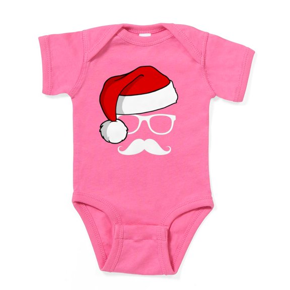 CafePress - Christmas Mustache Nerd Body Suit - Cute Infant Bodysuit Baby Romper - Size Newborn - 24 Months
