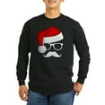 thumbnail image 1 of CafePress - Christmas Mustache Nerd Long Sleeve Dark T Shirt - Long Sleeve Dark T-Shirt, 1 of 4