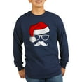 thumbnail image 1 of CafePress - Christmas Mustache Nerd Long Sleeve Dark T Shirt - Long Sleeve Dark T-Shirt, 1 of 4