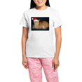 thumbnail image 1 of CafePress - Christmas Orange Tabby Cat Pajamas - Women's Short Sleeve Print T-Shirt and Pants Light Cotton Pajama Set, 1 of 7