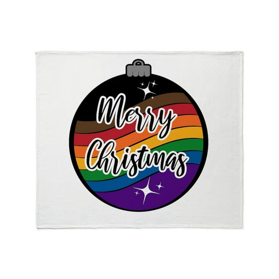 CafePress - Christmas Ornament Inclusive Rainbow Colors - Soft Fleece Throw Blanket, 50"x60" for All Ages