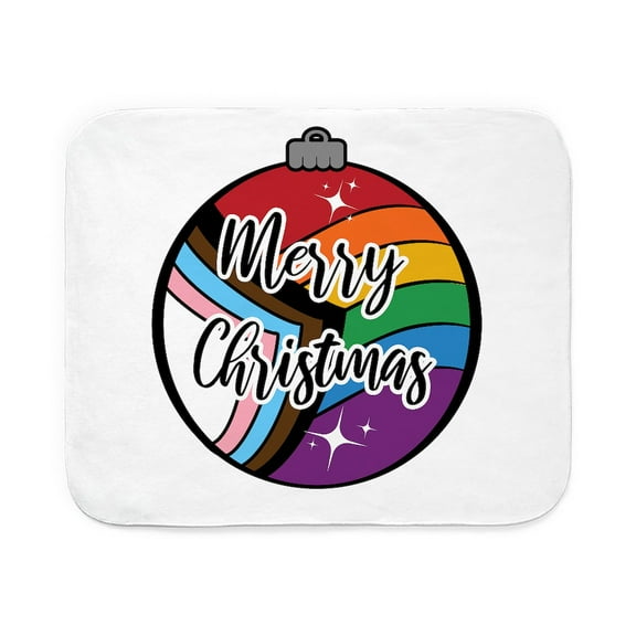 CafePress - Christmas Ornament Progressive Rainbow Colors - Sherpa Fleece Throw Blanket 60" x 50"