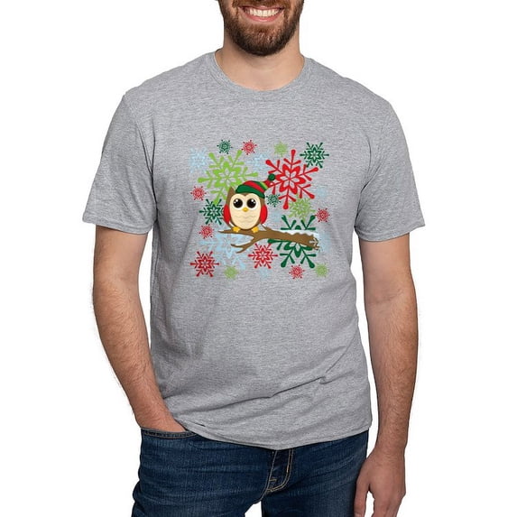 CafePress - Christmas Owl Fitted T Shirt - Fitted T-Shirt, Vintage Fit Soft Cotton Tee