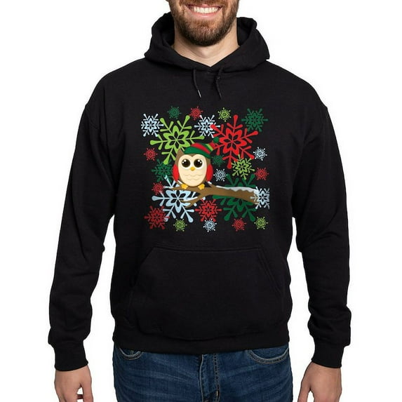 CafePress - Christmas Owl Hoodie (Dark) - Pullover Hoodie, Classic, Comfortable Hooded Sweatshirt