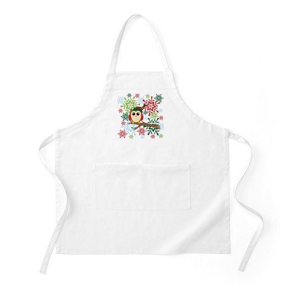 CafePress - Christmas Owl - Kitchen Apron with Pockets, Grilling Apron, Baking Apron