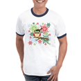 thumbnail image 1 of CafePress - Christmas Owl Ringer T - 100% Cotton Ringed T-Shirt, 1 of 4