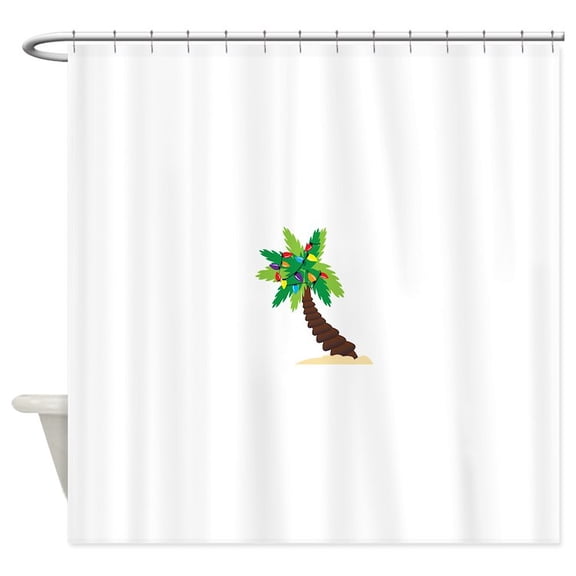 CafePress - Christmas Palm Tree - Unique Fabric Shower Curtain 70" x 72"