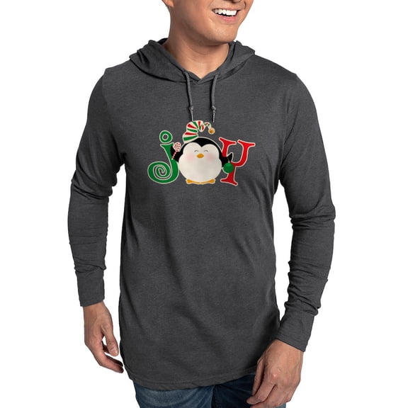 CafePress - Christmas Penguin Joy 2 - Mens Hooded Shirt