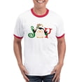 thumbnail image 1 of CafePress - Christmas Penguin Joy 2 Ringer T - 100% Cotton Ringed T-Shirt, 1 of 4
