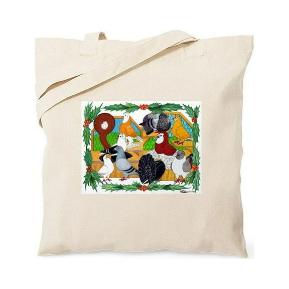 CafePress - Christmas Pigeons Tote Bag - Unisex Canvas Tote Bag, Beige, 1-Piece