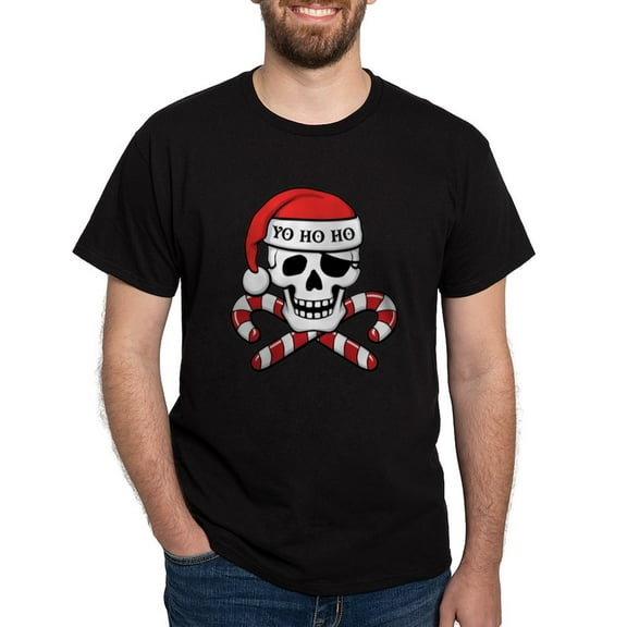 CafePress - Christmas Pirate Dark T Shirt - Men's Classic Graphic Cotton T-Shirt