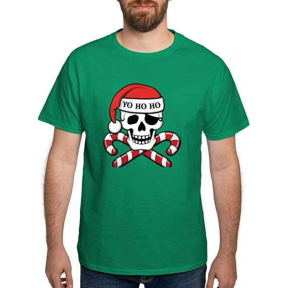 CafePress - Christmas Pirate Dark T Shirt - Men's Classic Graphic Cotton T-Shirt