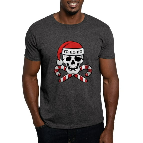 CafePress - Christmas Pirate Dark T Shirt - Men's Classic Graphic Cotton T-Shirt