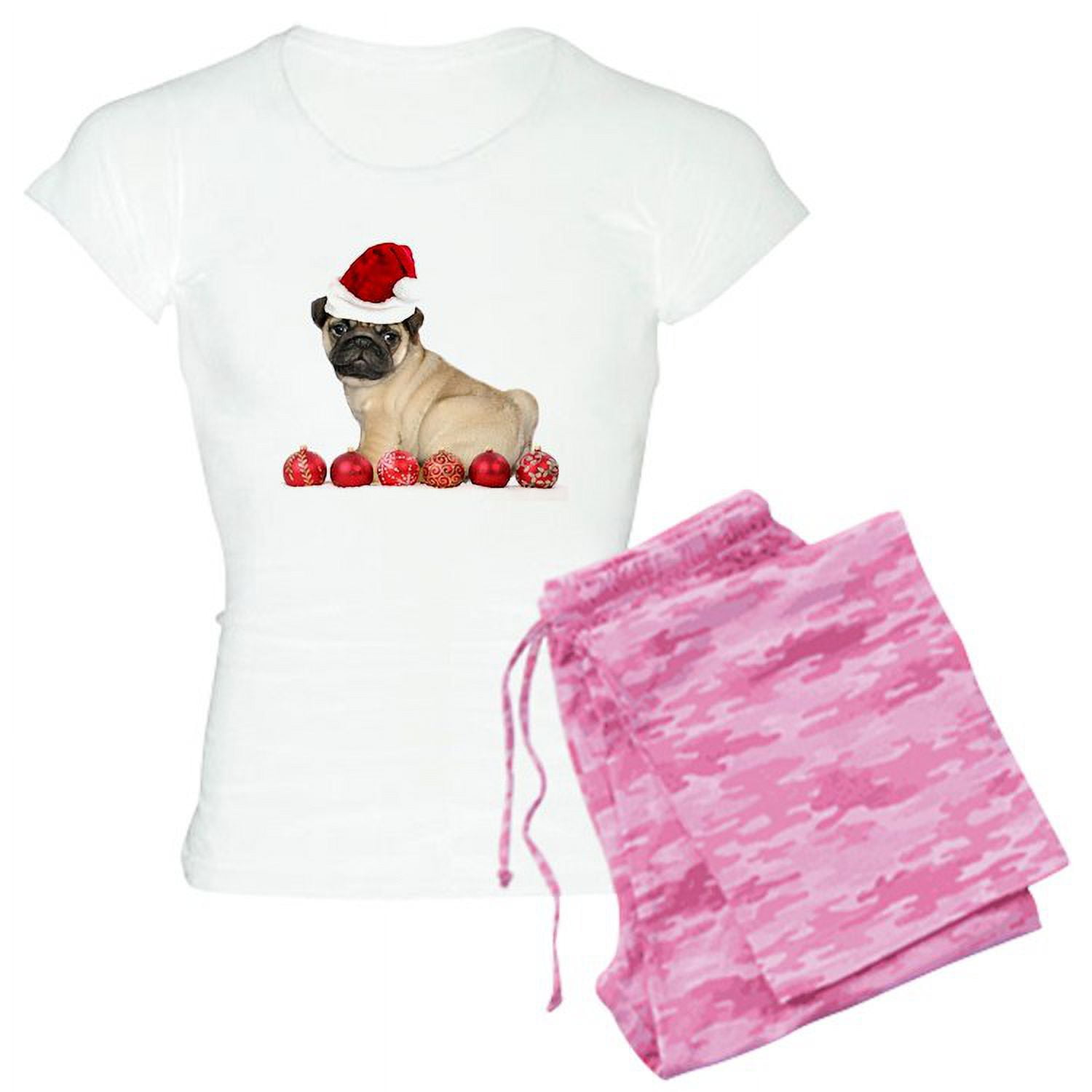 CafePress Christmas Pug Dog Pajamas Women s Light Pajamas