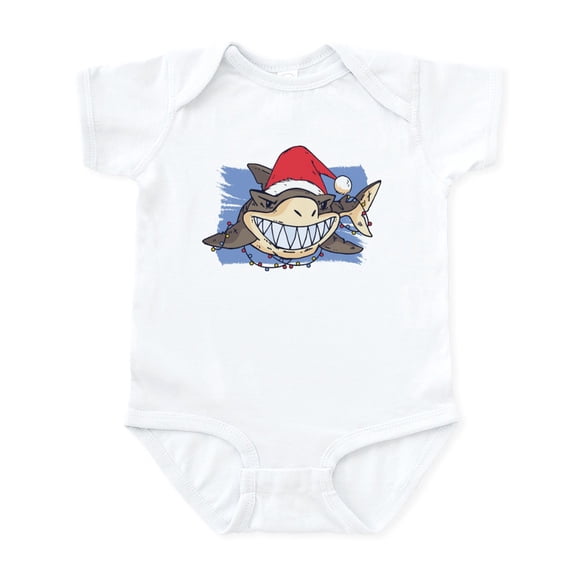 CafePress - Christmas Shark Body Suit - Baby Light Bodysuit, Size Newborn - 24 Months