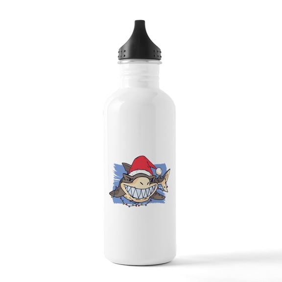 CafePress - Christmas Shark Stainless Water Bottle 1 - Stainless Steel Water Bottle, Sports Bottle, 1.0L