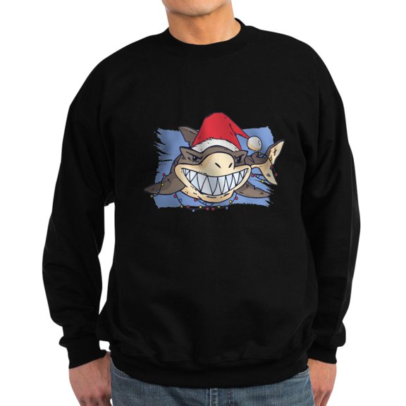 CafePress - Christmas Shark Sweatshirt - Classic Crew Neck Sweatshirt