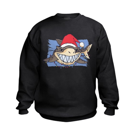 CafePress - Christmas Shark Sweatshirt - Kids Sweatshirt, Youth Crew Neck Sweatshirt