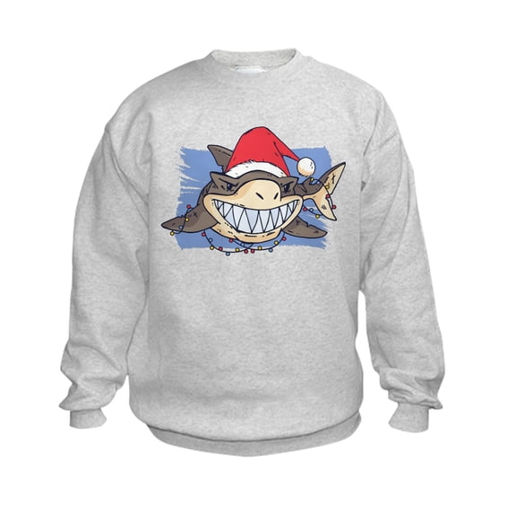CafePress - Christmas Shark Sweatshirt - Kids Sweatshirt, Youth Crew Neck Sweatshirt