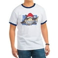 thumbnail image 1 of CafePress - Christmas Shark T Shirt - 100% Cotton Ringed T-Shirt, 1 of 4