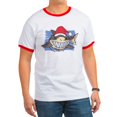 thumbnail image 1 of CafePress - Christmas Shark T Shirt - 100% Cotton Ringed T-Shirt, 1 of 4