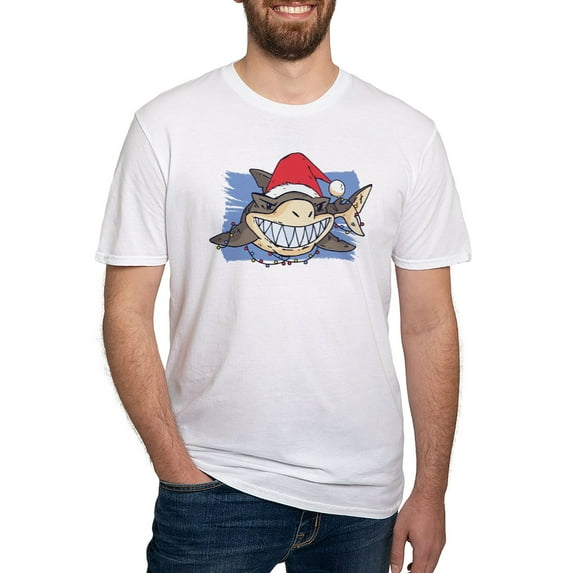 CafePress - Christmas Shark T Shirt - Fitted T-Shirt, Vintage Fit Soft Cotton Tee