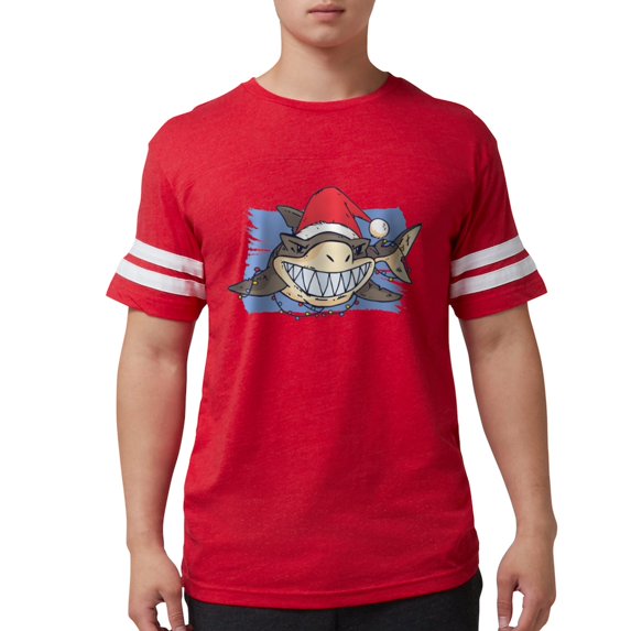 CafePress - Christmas Shark T Shirt - Mens Football Shirt