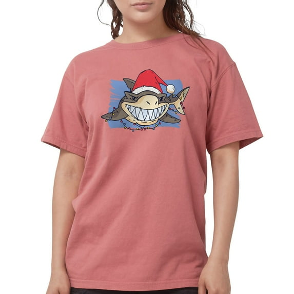 CafePress - Christmas Shark T Shirt - Womens Comfort Colors® Shirt