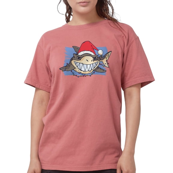 CafePress - Christmas Shark T Shirt - Womens Comfort Colors® Shirt