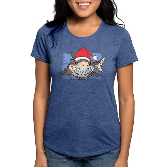 CafePress - Christmas Shark T Shirt - Womens Tri-blend T-Shirt