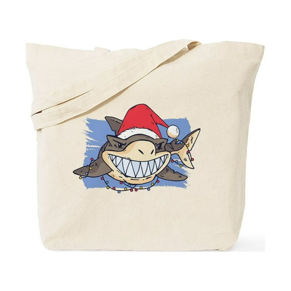 CafePress - Christmas Shark Tote Bag - Unisex Canvas Tote Bag, Beige, 1-Piece