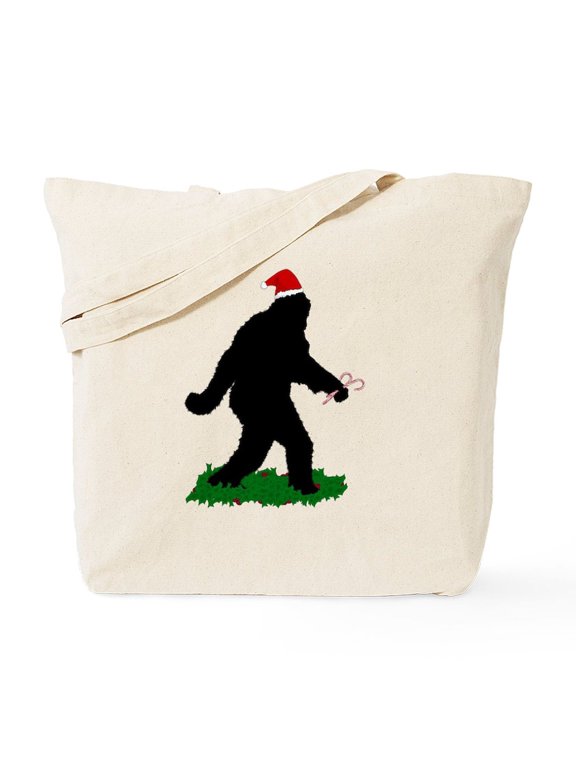 - Christmas Squatchin Tote Bag - Unisex Canvas Tote Bag, Beige, 1-Piece