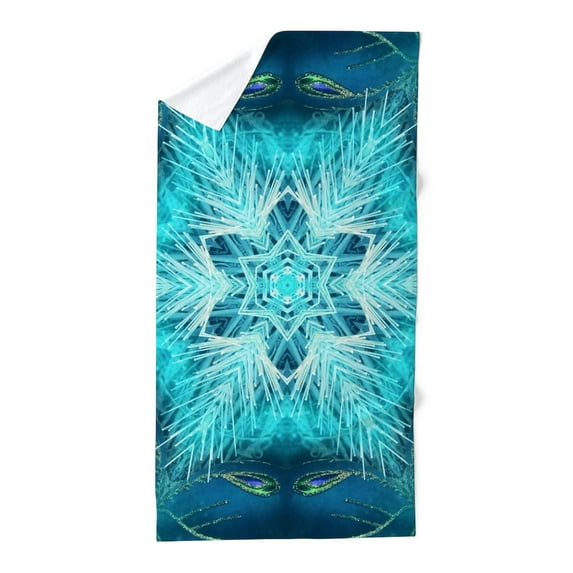 CafePress - Christmas Teal Snowflakes Turquoise - Large Beach Towel, Soft 30"x60" Towel with Unique Design