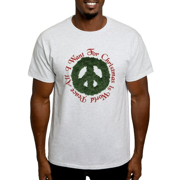 CafePress - Christmas World Peace Light T Shirt - Men's Classic Graphic T-Shirt