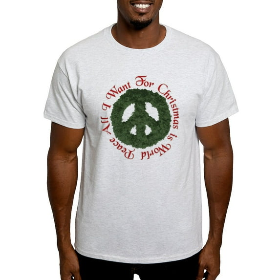 CafePress - Christmas World Peace Light T Shirt - Men's Classic Graphic T-Shirt