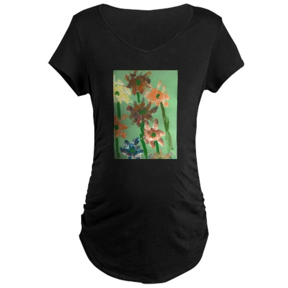 CafePress - Christophers Flowers. Maternity T Shirt - Maternity Dark T-Shirt